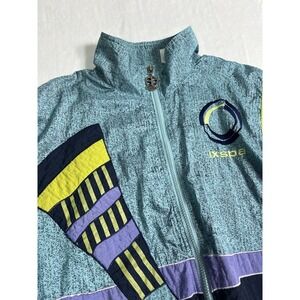 IXSPA Blue Colorblock Vintage Windbreaker Jacket Men's M Full Zip Long Sleeve